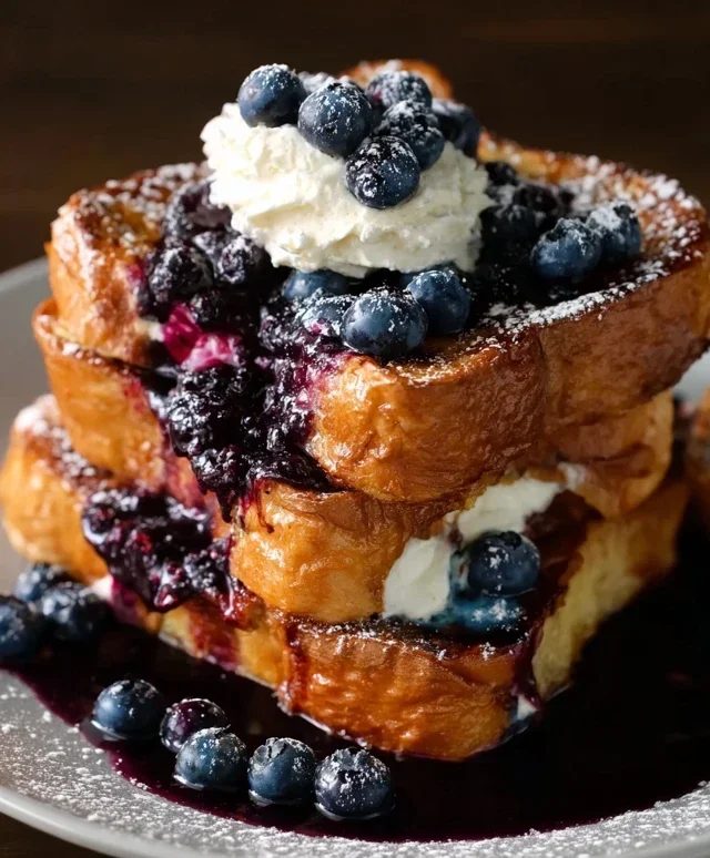 Blueberry Cream Cheese Stuffed French Toast