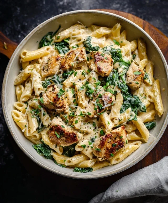 Healthy Garlic Parmesan Chicken Pasta