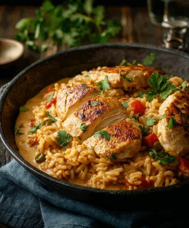 High Protein Creamy Cajun Chicken Rice