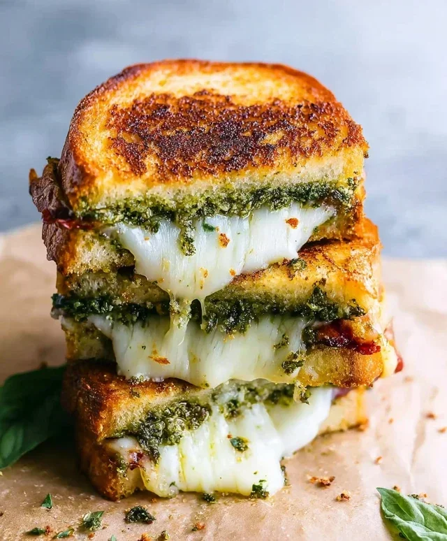 Sourdough Pesto Grilled Cheese