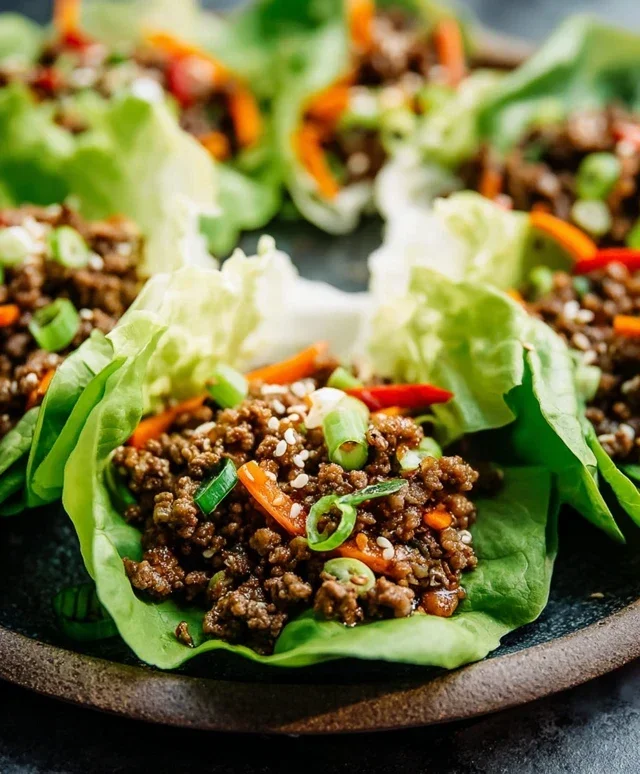 Asian Style Ground Beef Lettuce Wraps
