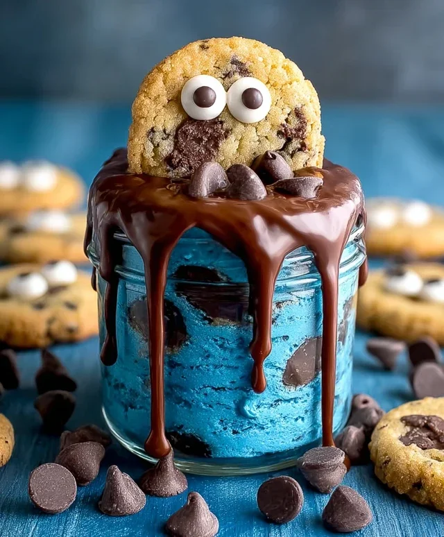 Cookie Monster Cake Jars