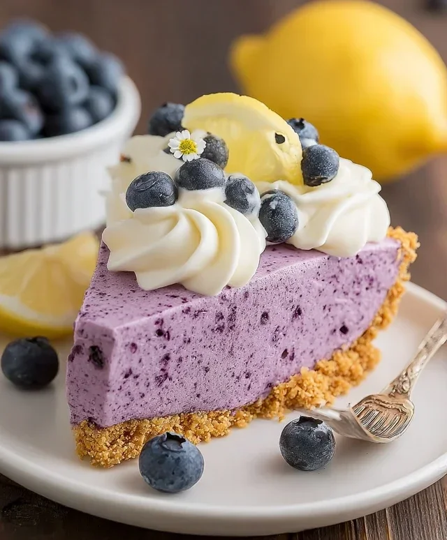No Bake Lemon Blueberry Pie