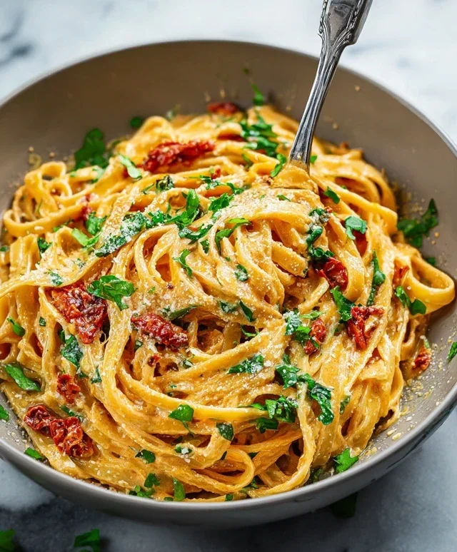 Vegan Creamy Sun Dried Tomato Pasta Recipe