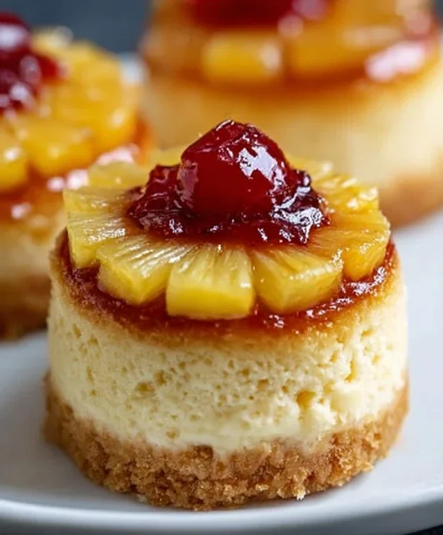 Mini Pineapple Upside-Down Cheesecakes