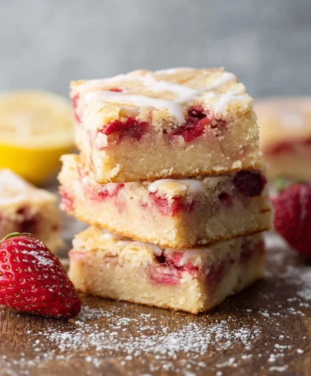Strawberry Lemon Blondies