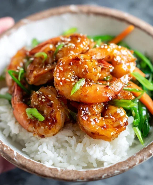 Honey Garlic Shrimp Bowls
