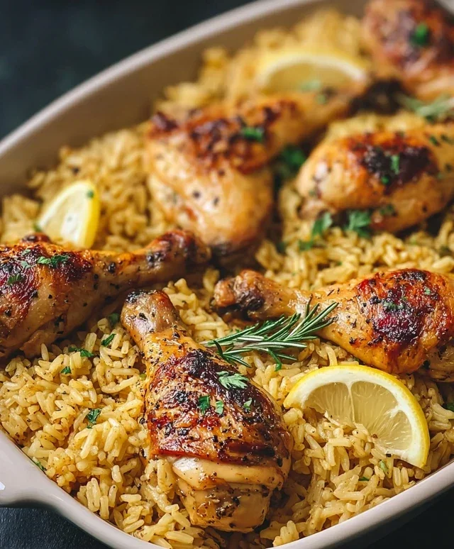 Baked Chicken Legs and Rice