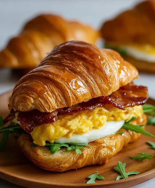 Killer Maple Mustard Croissant Breakfast Sandwiches
