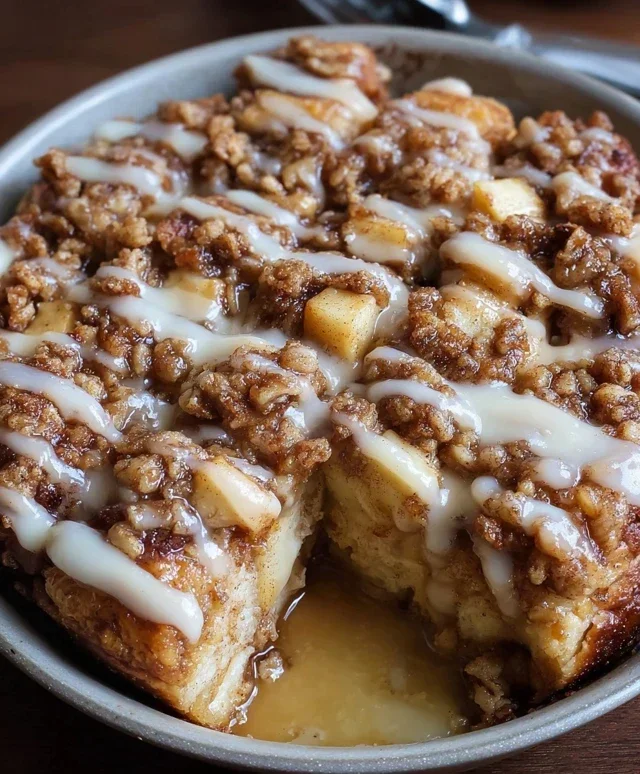 Apple Crisp Cinnamon Roll Casserole