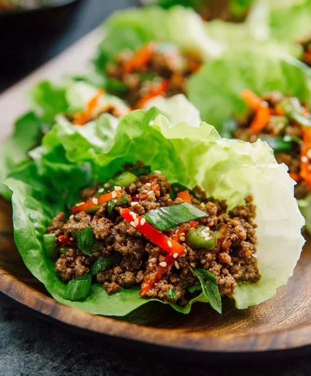 Asian Style Ground Beef Lettuce Wraps