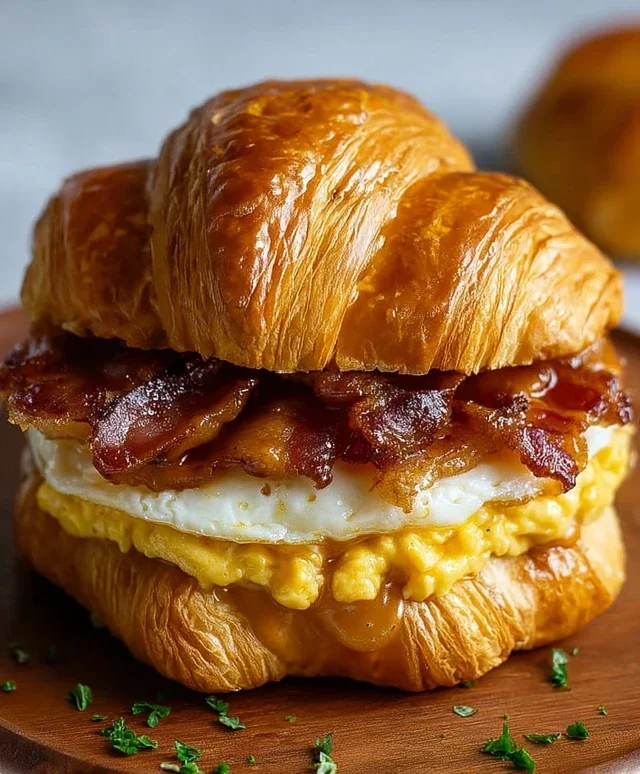 Killer Maple Mustard Croissant Breakfast Sandwiches
