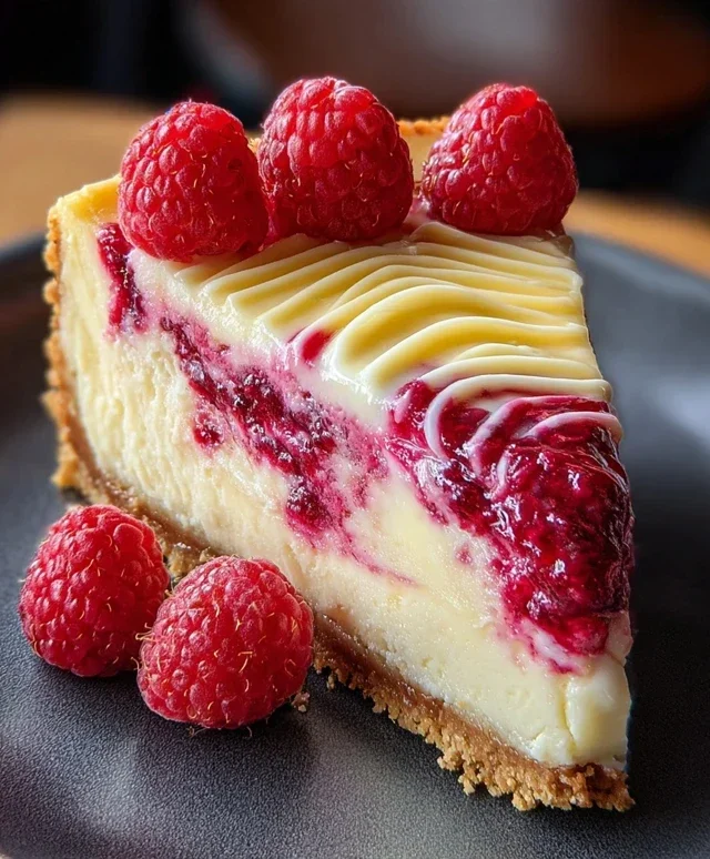 Raspberry Lemon White Chocolate Cheesecake