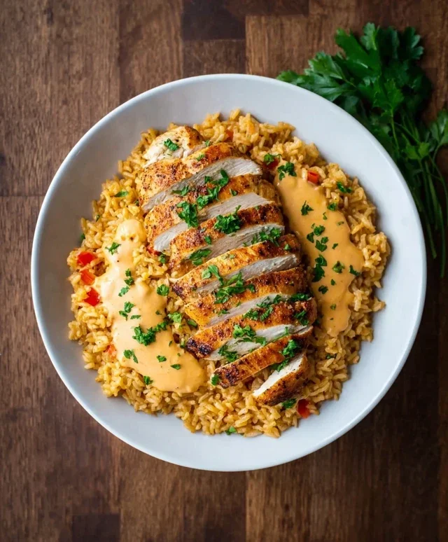 High Protein Creamy Cajun Chicken Rice