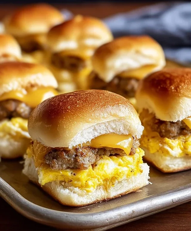 Sausage Egg and Cheese Breakfast Sliders
