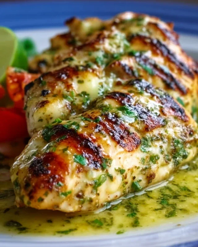Grilled Salsa Verde Pepper Jack Chicken