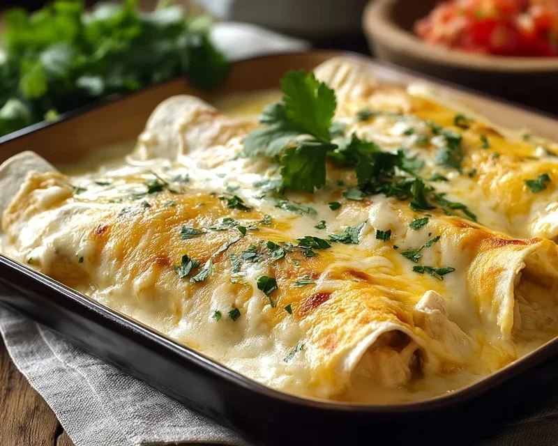 Creamy White Chicken Enchiladas