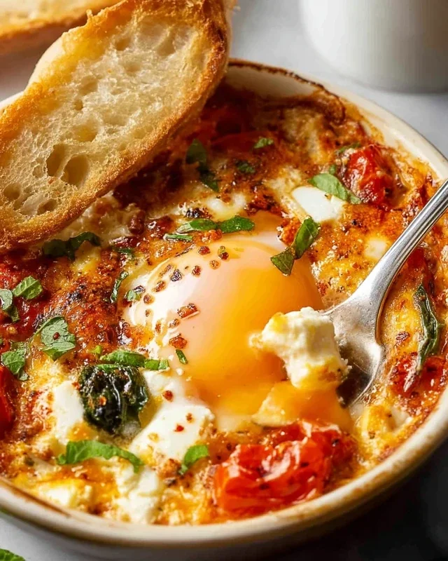 Baked Feta Eggs