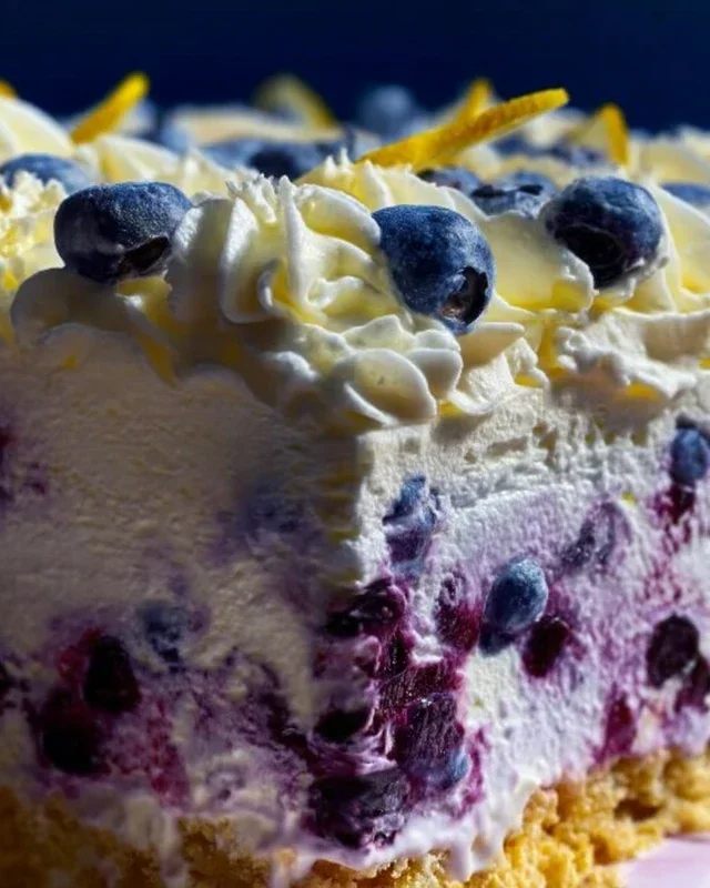 No-Bake Lemon dazzling Blueberry cream Cake