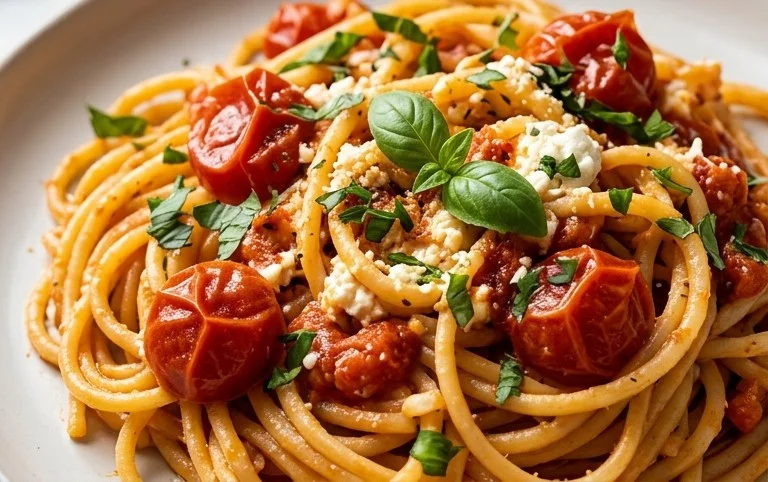 Roasted Tomato and Garlic Ricotta Pasta
