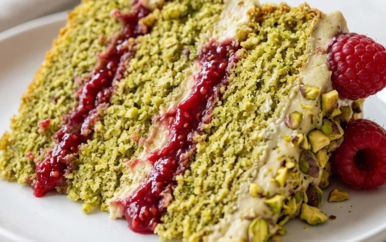 Pistachio Raspberry Cake