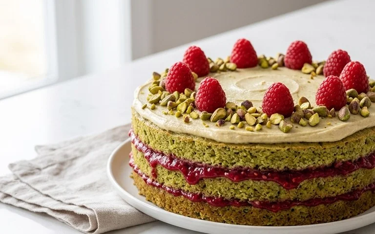 Pistachio Raspberry Cake