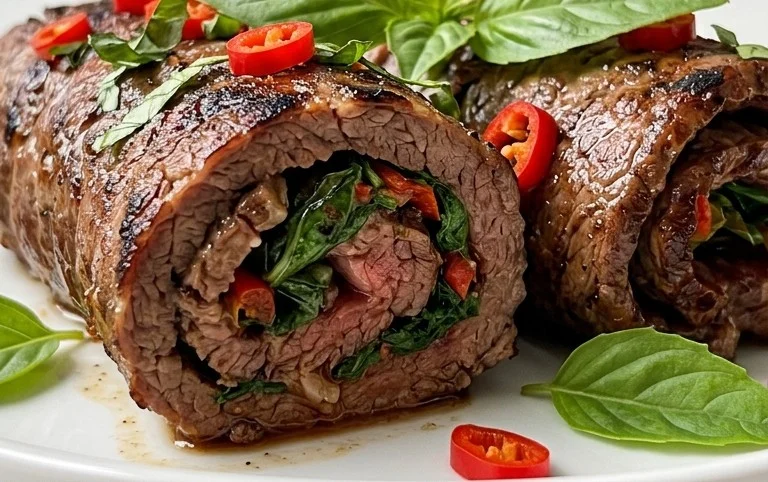 Thai Basil Beef Rolls