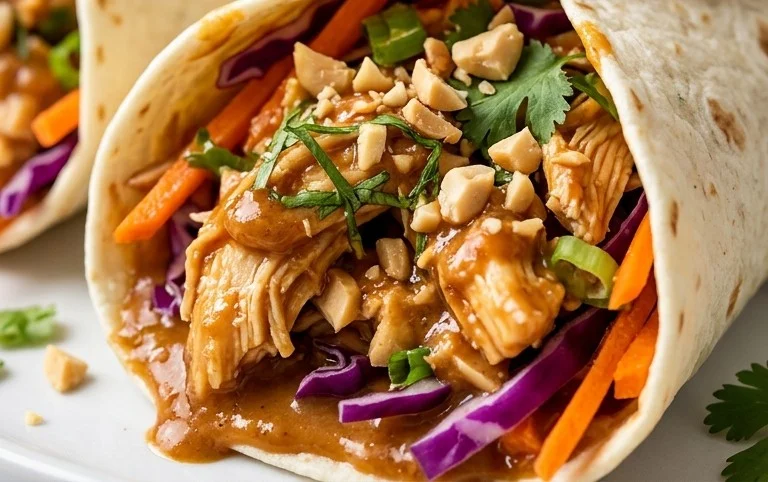 Thai Peanut Chicken Wraps