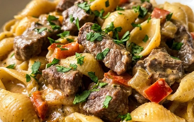 Creamy Beef and Shells