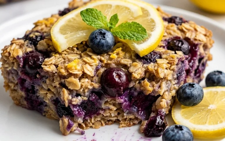 Lemon Blueberry Baked Oats