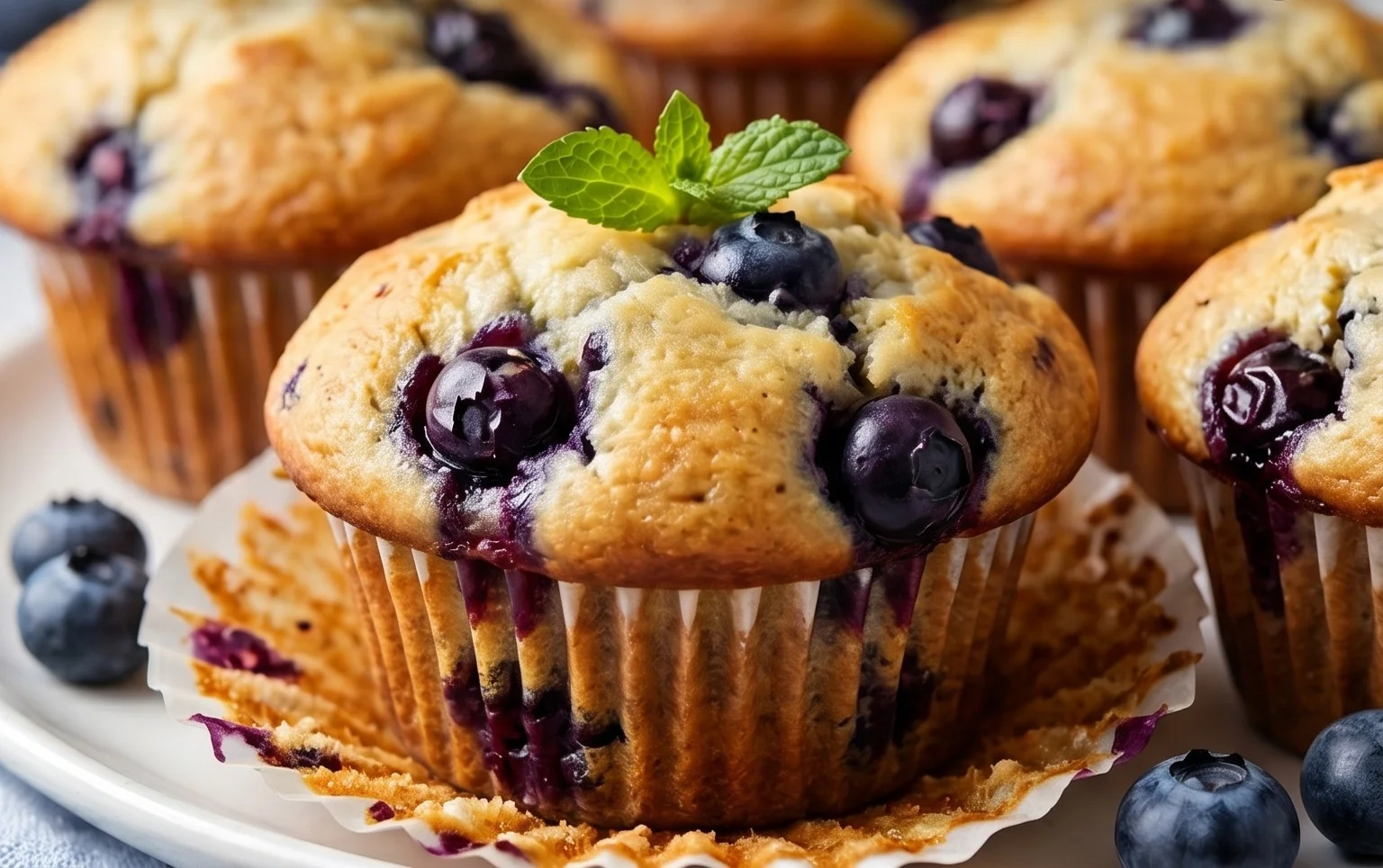 Sour Cream Blueberry Muffins