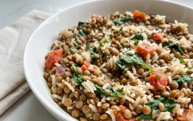 Easy Mediterranean Lentils and Rice