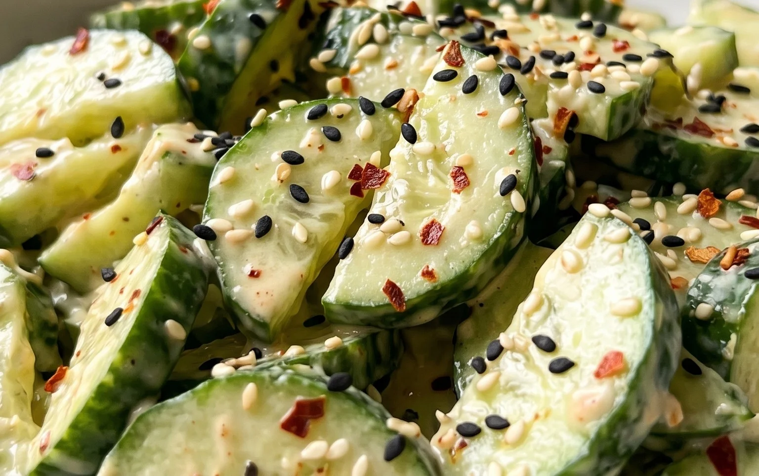 Creamy Asian Cucumber Salad Bowl