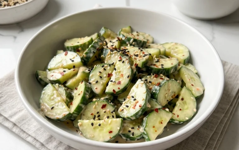 Creamy Asian Cucumber Salad Bowl