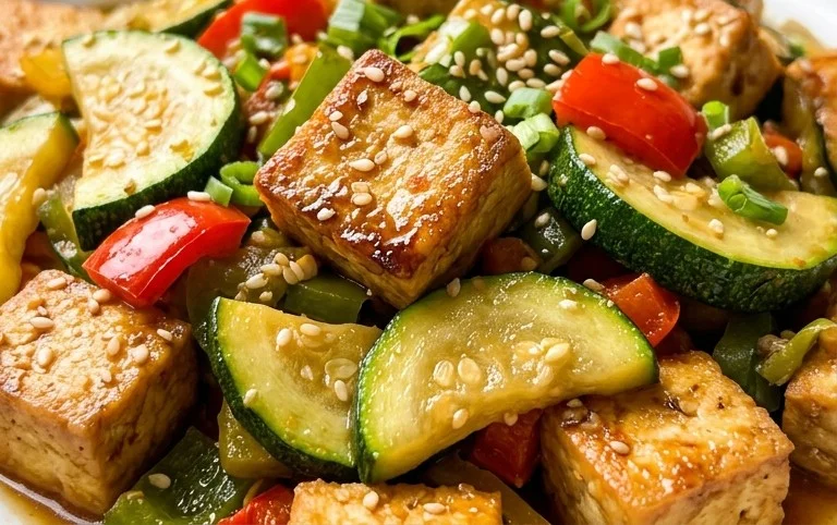 Zucchini Stir Fry With Tofu (Vegan)