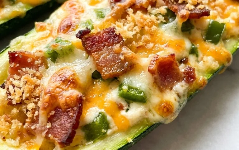 Jalapeno Popper Zucchini Boats