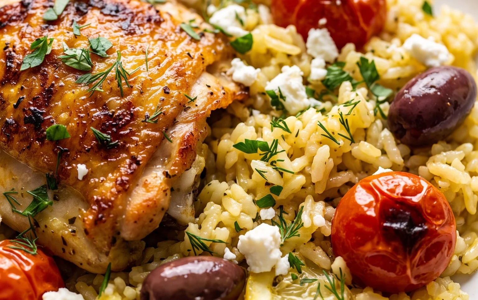 Greek Chicken and Lemon Rice (30 Minutes, One-Pot)