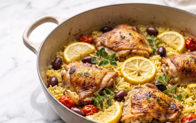 Greek Chicken and Lemon Rice (30 Minutes, One-Pot)