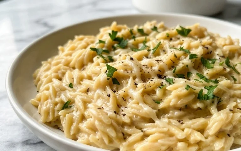 Creamy Garlic Parmesan Orzo