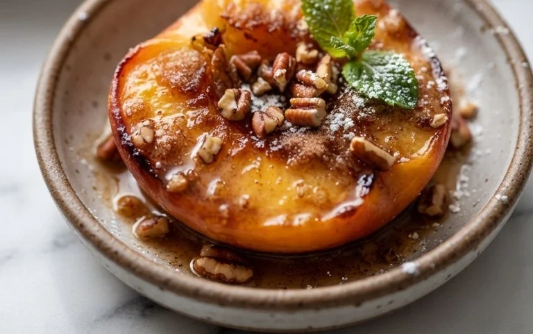 Cinnamon Sugar Baked Peaches
