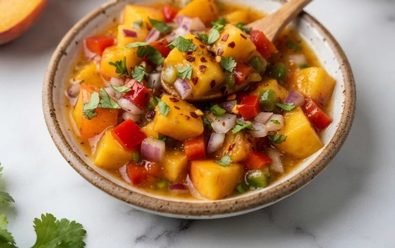 Sweet & Spicy Peach Salsa Canning Recipe