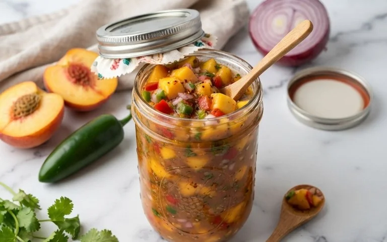 Sweet & Spicy Peach Salsa Canning Recipe