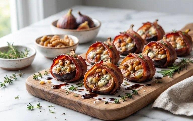 Beef Bacon Wrapped Stuffed Figs