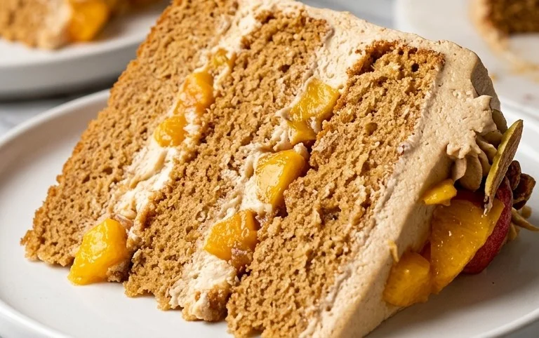 Brown Sugar Layer Cake with Peach Filling