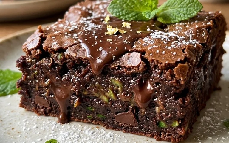 Fudgy Dark Chocolate Zucchini Brownies Recipe