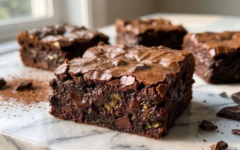 Fudgy Dark Chocolate Zucchini Brownies Recipe