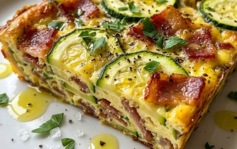 Zucchini and Beef Bacon Slice