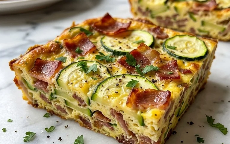 Zucchini and Beef Bacon Slice