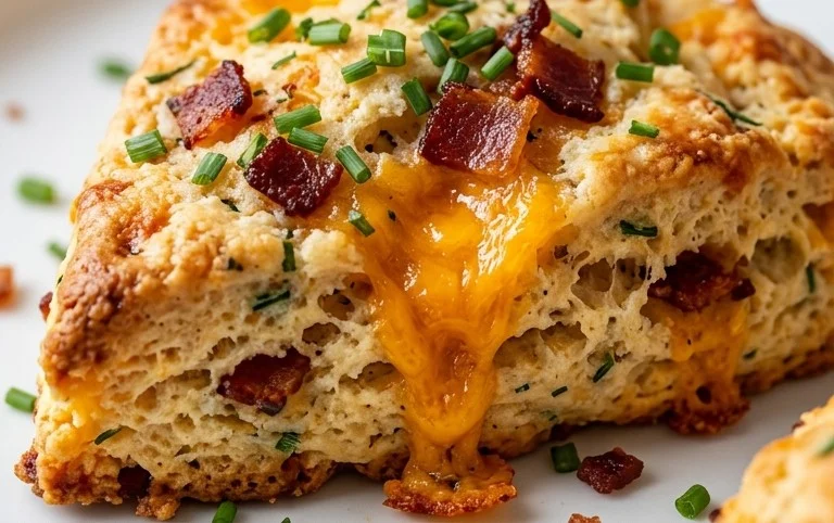 Beef Bacon Cheddar and Chive Scones