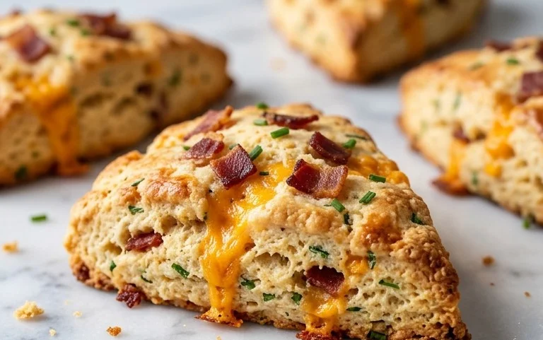Beef Bacon Cheddar and Chive Scones